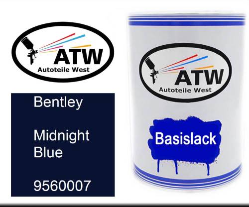 Bentley, Midnight Blue, 9560007: 500ml Lackdose, von ATW Autoteile West.